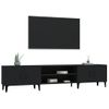 Mueble De Tv Madera Contrachapada Negro 180x31,5x40 Cm Vidaxl