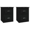 Mesitas De Noche De Pared 2 Uds Negras 41,5x36x53 Cm Vidaxl