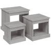 Mesas Apilables 3 Piezas Madera Contrachapada Gris Sonoma Vidaxl