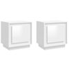 Mesitas De Noche 2 Uds Madera Blanco Brillante 44x35x45 Cm Vidaxl