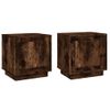 Mesitas Noche 2 Uds Madera Contrachapada Roble Humo 44x35x45 Cm Vidaxl