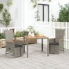 Set Comedor De Jardín 3 Piezas Con Cojines Ratán Sintético Gris Vidaxl