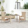 Set Comedor De Jardín 3 Pzas Con Cojines Ratán Sintético Beige Vidaxl