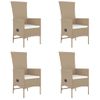 Set Comedor De Jardín 5 Pzas Con Cojines Ratán Sintético Beige Vidaxl