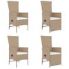 Set Comedor De Jardín 5 Pzas Con Cojines Ratán Sintético Beige Vidaxl