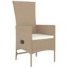 Set Comedor De Jardín 5 Pzas Con Cojines Ratán Sintético Beige Vidaxl