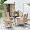 Set Comedor De Jardín 7 Pzas Con Cojines Ratán Sintético Beige Vidaxl