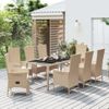 Set Comedor De Jardín 9 Pzas Con Cojines Ratán Sintético Beige Vidaxl