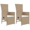 Set Comedor De Jardín 3 Pzas Con Cojines Ratán Sintético Beige Vidaxl