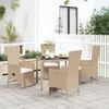 Set Comedor De Jardín 5 Pzas Con Cojines Ratán Sintético Beige Vidaxl