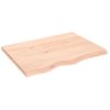 Estante De Pared Madera Maciza Roble Sin Tratar 80x60x(2-4) Cm Vidaxl