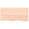 Estante De Pared Madera Maciza Roble Sin Tratar 100x50x(2-4) Cm Vidaxl