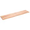 Estante Pared Madera Roble Tratada Marrón Claro 220x50x(2-4) Cm Vidaxl