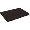 Estante Pared Madera Roble Tratada Marrón Oscuro 80x60x(2-6) Cm Vidaxl