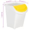 Cubos De Basura Apilables Con Tapa 3 Uds Pp Blanco 120 L Vidaxl