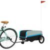 Remolque Para Bicicleta Hierro Negro Y Azul 30 Kg Vidaxl