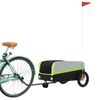 Remolque Para Bicicleta Hierro Negro Y Verde 30 Kg Vidaxl