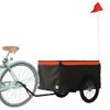 Remolque Para Bicicleta Hierro Negro Y Naranja 45 Kg Vidaxl