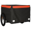 Remolque Para Bicicleta Hierro Negro Y Naranja 45 Kg Vidaxl