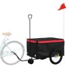 Remolque Para Bicicleta Hierro Negro Y Rojo 30 Kg Vidaxl