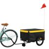 Remolque Para Bicicleta Hierro Negro Y Amarillo 45 Kg Vidaxl