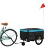 Remolque Para Bicicleta Hierro Negro Y Azul 45 Kg Vidaxl