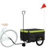 Remolque Para Bicicleta Hierro Negro Y Verde 45 Kg Vidaxl