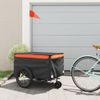 Remolque Para Bicicleta Hierro Negro Y Naranja 45 Kg Vidaxl