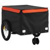 Remolque Para Bicicleta Hierro Negro Y Naranja 45 Kg Vidaxl