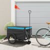 Remolque Para Bicicleta Hierro Negro Y Azul 45 Kg Vidaxl