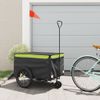 Remolque Para Bicicleta Hierro Negro Y Verde 45 Kg Vidaxl