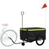 Remolque Para Bicicleta Hierro Negro Y Verde 45 Kg Vidaxl