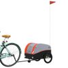 Remolque Para Bicicleta Hierro Negro Y Naranja 30 Kg Vidaxl