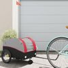 Remolque Para Bicicleta Hierro Negro Y Rojo 30 Kg Vidaxl