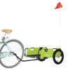 Remolque Para Bicicletas Hierro Y Tela Oxford Verde Vidaxl