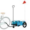 Remolque Para Bicicletas Hierro Y Tela Oxford Azul Vidaxl