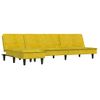 Sofá Cama En Forma De L Terciopelo Amarillo 255x140x70 Cm Vidaxl