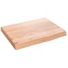 Encimera Baño Madera Maciza Tratada Marrón Claro 40x30x(2-4) Cm Vidaxl