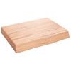 Encimera Baño Madera Maciza Tratada Marrón Claro 40x30x(2-6) Cm Vidaxl