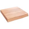 Encimera Baño Madera Maciza Tratada Marrón Claro 40x40x(2-6) Cm Vidaxl