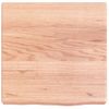 Encimera Baño Madera Maciza Tratada Marrón Claro 40x40x(2-6) Cm Vidaxl