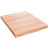 Encimera Baño Madera Maciza Tratada Marrón Claro 40x50x(2-4) Cm Vidaxl