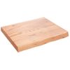 Encimera Baño Madera Maciza Tratada Marrón Claro 60x50x(2-6) Cm Vidaxl