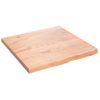 Encimera Baño Madera Maciza Tratada Marrón Claro 60x60x(2-4) Cm Vidaxl