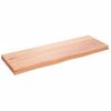 Encimera Baño Madera Maciza Tratada Marrón Claro 80x30x(2-4) Cm Vidaxl