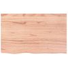 Encimera Baño Madera Maciza Tratada Marrón Claro 80x50x(2-6) Cm Vidaxl