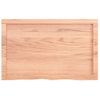 Encimera Baño Madera Maciza Tratada Marrón Claro 80x50x(2-6) Cm Vidaxl