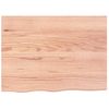 Encimera De Baño Madera Maciza Tratada Marrón Claro 80x60x2 Cm Vidaxl