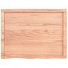 Encimera Baño Madera Maciza Tratada Marrón Claro 80x60x(2-4) Cm Vidaxl