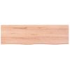 Encimera De Baño Madera Maciza Tratada Marrón Claro 100x30x2 Cm Vidaxl